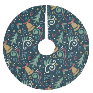Jupon De Sapin En Polyester Brossé Graphismes fantaisistes et amusants pour les fêtes