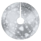 Jupon De Sapin En Polyester Brossé Gray Bokeh Bubble éclaire Glamour Joyeux Noël (Devant)