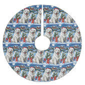 Jupon De Sapin En Polyester Brossé Great Pyrenees Winter Wonderland Noël Joie (Devant)