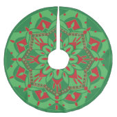 Jupon De Sapin En Polyester Brossé Green and Red Tree Skirt (Devant)