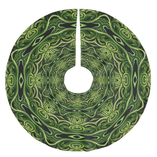 Jupon De Sapin En Polyester Brossé Green Decorative Holiday Tree Skirt (Devant)