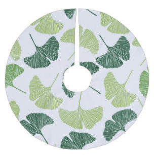 Jupon De Sapin En Polyester Brossé Green Ginkgo Biloba Motif sans couture