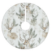 Jupon De Sapin En Polyester Brossé Green Pine Cones Deer Christmas (Devant)