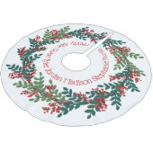 Jupon De Sapin En Polyester Brossé Green Red Christmas Werath Nom de famille (Angle)