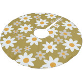 Jupon De Sapin En Polyester Brossé Green Retro Super Daisy Motif (Angle)