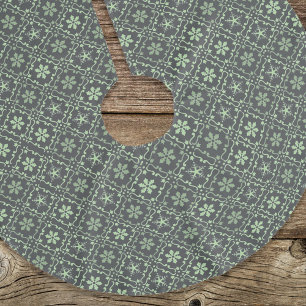 Jupon De Sapin En Polyester Brossé Green Simple Christmas Snowflake Motif