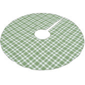 Jupon De Sapin En Polyester Brossé Green White Plaid Pattern (Angle)