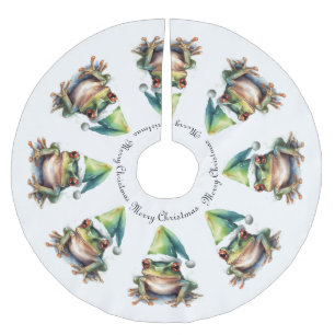 Jupon De Sapin En Polyester Brossé Grenouille de Noël, coutume