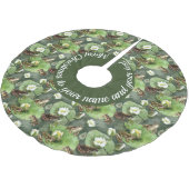 Jupon De Sapin En Polyester Brossé Grenouilles nénuphars verts et blancs motif (Angle)