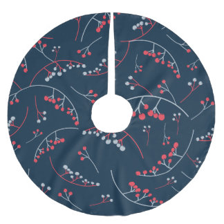 Jupon De Sapin En Polyester Brossé Gris rouge moderne sur baies bleu marine illustrat