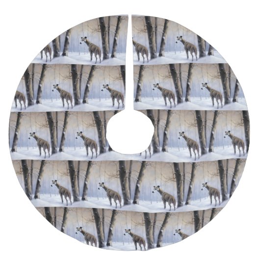 Jupon De Sapin En Polyester Brossé Grise Italienne Laisser Il Neige Noël (Devant)