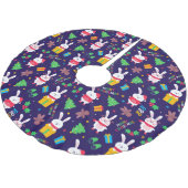 Jupon De Sapin En Polyester Brossé Gros lapins de Noël (Angle)