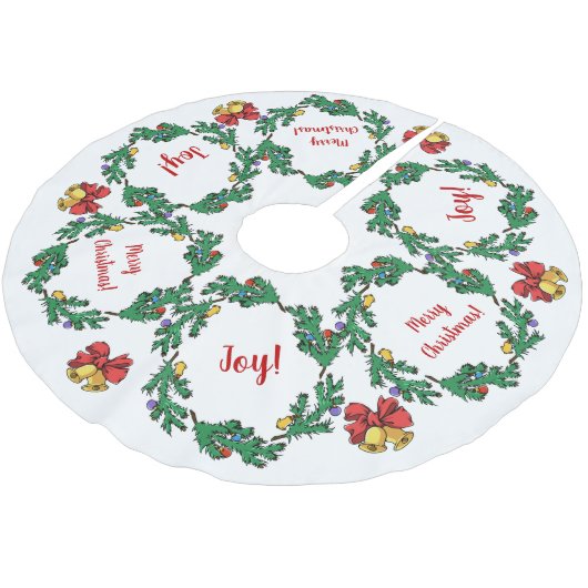 Jupon De Sapin En Polyester Brossé Guirlande de houx de Noël personnalisée (Angle)