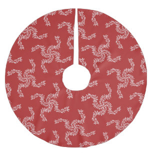 Jupon De Sapin En Polyester Brossé Guirlande de Noël Rouge, Décoration de Noël, Xmas