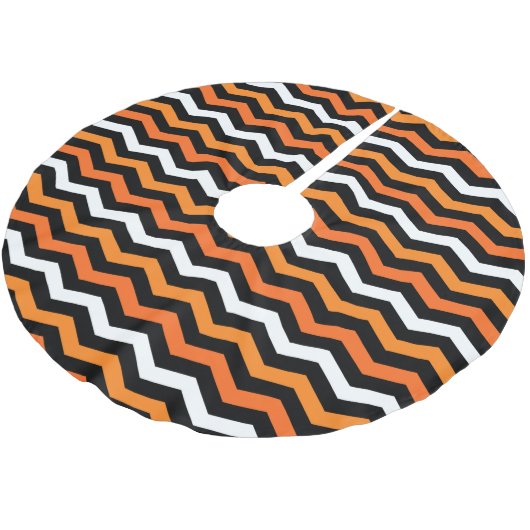 Jupon De Sapin En Polyester Brossé Halloween Chevron Stripe (Angle)