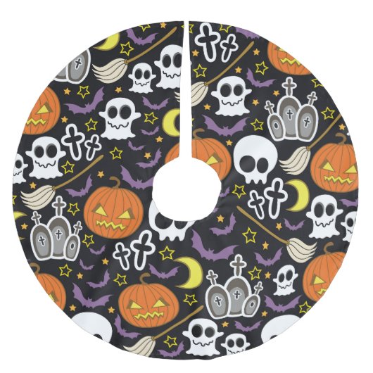 Jupon De Sapin En Polyester Brossé Halloween éffrayant : Conception Arrière - plan à (Devant)