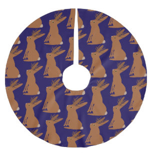 Jupon De Sapin En Polyester Brossé Halloween Jackalope Trou ou traitement