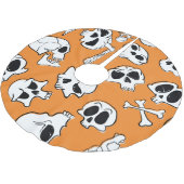 Jupon De Sapin En Polyester Brossé Halloween Skulls Bones DoodMotif (Angle)