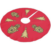 Jupon De Sapin En Polyester Brossé Hamsa et la jupe d'arbre de Noël (Angle)