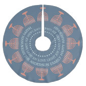 Jupon De Sapin En Polyester Brossé Hanoukka Rustic Menorah Cute Blue Chrismukkah (Devant)