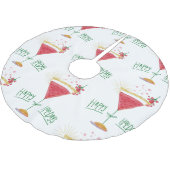 Jupon De Sapin En Polyester Brossé happy holiday noël cocktail (Angle)