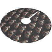Jupon De Sapin En Polyester Brossé Havanais avec Noël Festif du Père Noël (Angle)