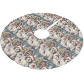 Jupon De Sapin En Polyester Brossé Havanais Winter Wonderland Noël Joie (Angle)