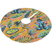Jupon De Sapin En Polyester Brossé Hawaiian Tropical Feuilles Et Plante Imprimer Moti (Angle)