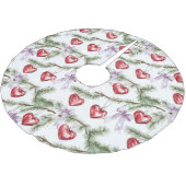 Jupon De Sapin En Polyester Brossé Hearts Trees Red Purple Bows Christmas (Angle)
