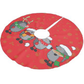 Jupon De Sapin En Polyester Brossé Hérisson de Noël (Angle)