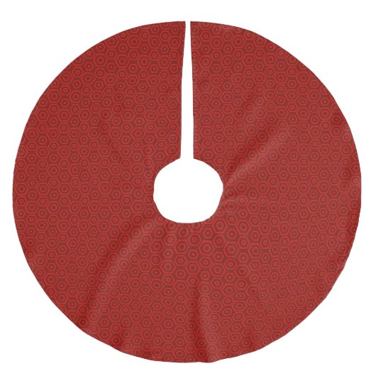 Jupon De Sapin En Polyester Brossé Hexagones rouges imbriqués (Devant)