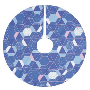 Jupon De Sapin En Polyester Brossé Hexagons, triangles : motif abstrait géométrique.