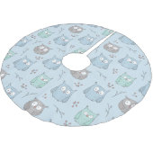 Jupon De Sapin En Polyester Brossé Hiboux d'hiver (Angle)