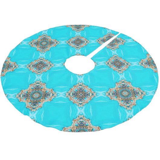 Jupon De Sapin En Polyester Brossé Hippie Tzigane Ethnique turquoise aqua bleu bohème (Angle)