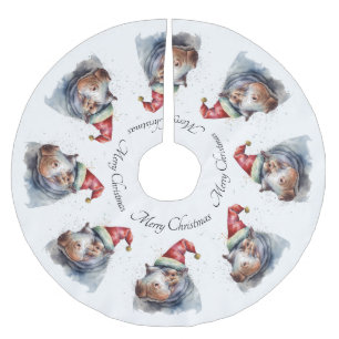 Jupon De Sapin En Polyester Brossé Hippo de Noël, personnalisable