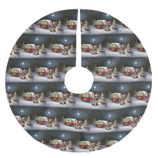 Jupon De Sapin En Polyester Brossé Hiver Allemand Berger Caravane Noël Aventure (Devant)