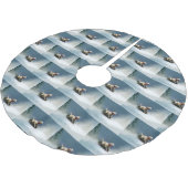 Jupon De Sapin En Polyester Brossé hiver de Noël du Labrador (Angle)