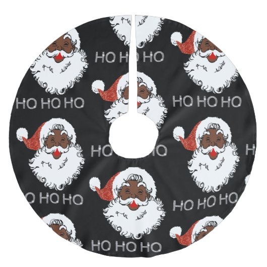 Jupon De Sapin En Polyester Brossé ho black père Noël (Devant)