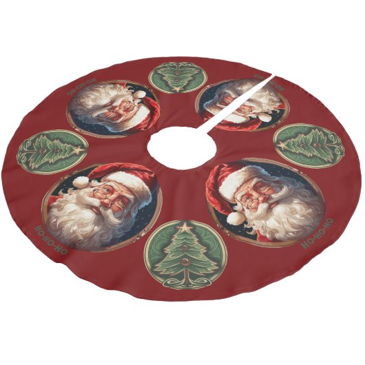 Jupon De Sapin En Polyester Brossé Ho Ho Happy (Angle)