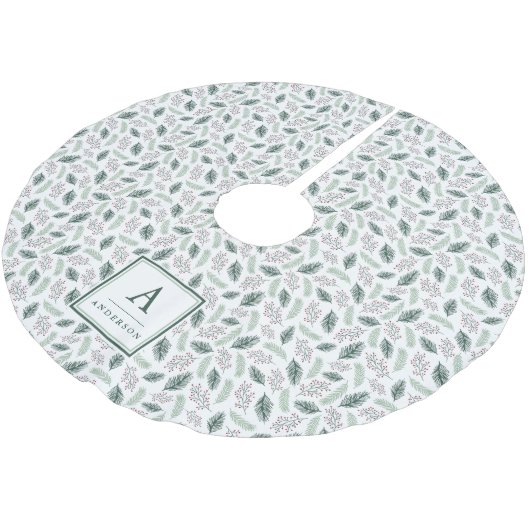 Jupon De Sapin En Polyester Brossé Holly et Pine | Monogramme (Angle)