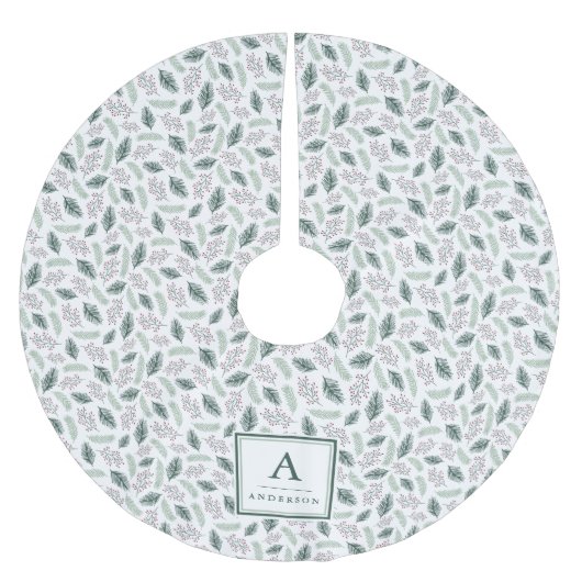 Jupon De Sapin En Polyester Brossé Holly et Pine | Monogramme (Devant)