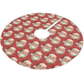 Jupon De Sapin En Polyester Brossé Holly Jolly Santa Claus Motif de Noël rétro (Angle)