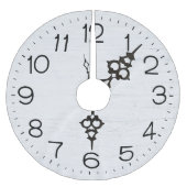 Jupon De Sapin En Polyester Brossé Horloge Face Sur Bois Blanchi (Devant)