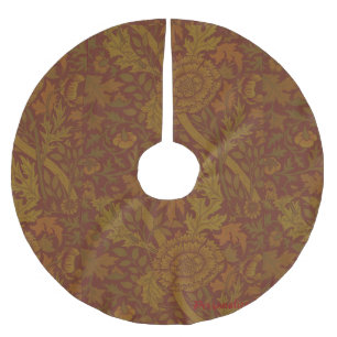 Jupon De Sapin En Polyester Brossé Housse d'arbre classique vintage or William Morris