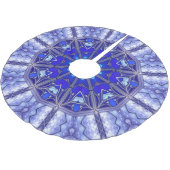 Jupon De Sapin En Polyester Brossé Housse d'arbre décorative bleue (Angle)