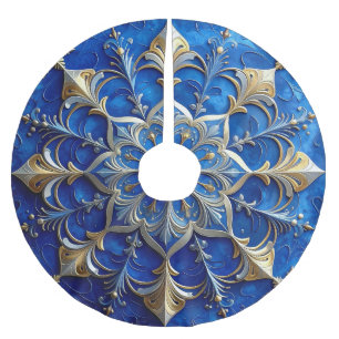 Jupon De Sapin En Polyester Brossé Housse de décoration d'arbre bleue