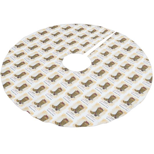 Jupon De Sapin En Polyester Brossé Howdays Christmas Lights Cowboy Boot (Angle)