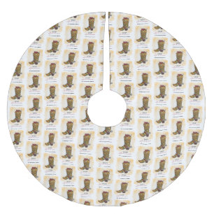 Jupon De Sapin En Polyester Brossé Howdays Christmas Lights Cowboy Boot