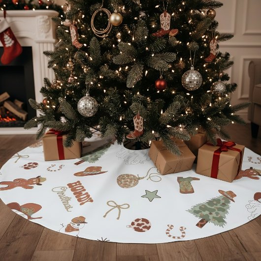 Jupon De Sapin En Polyester Brossé Howdy Christmas Western Cowboy
