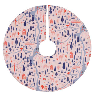 Jupon De Sapin En Polyester Brossé Icônes australiennes, motif décoratif sans soudure